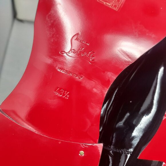 Christian Louboutin MENS Maltese Stud Black Patent Derby Shoe - Picture 5 of 12